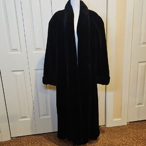 Ultra Fur Elegant Women's Black Coat Faux Fur Vintage Medium Made In USA